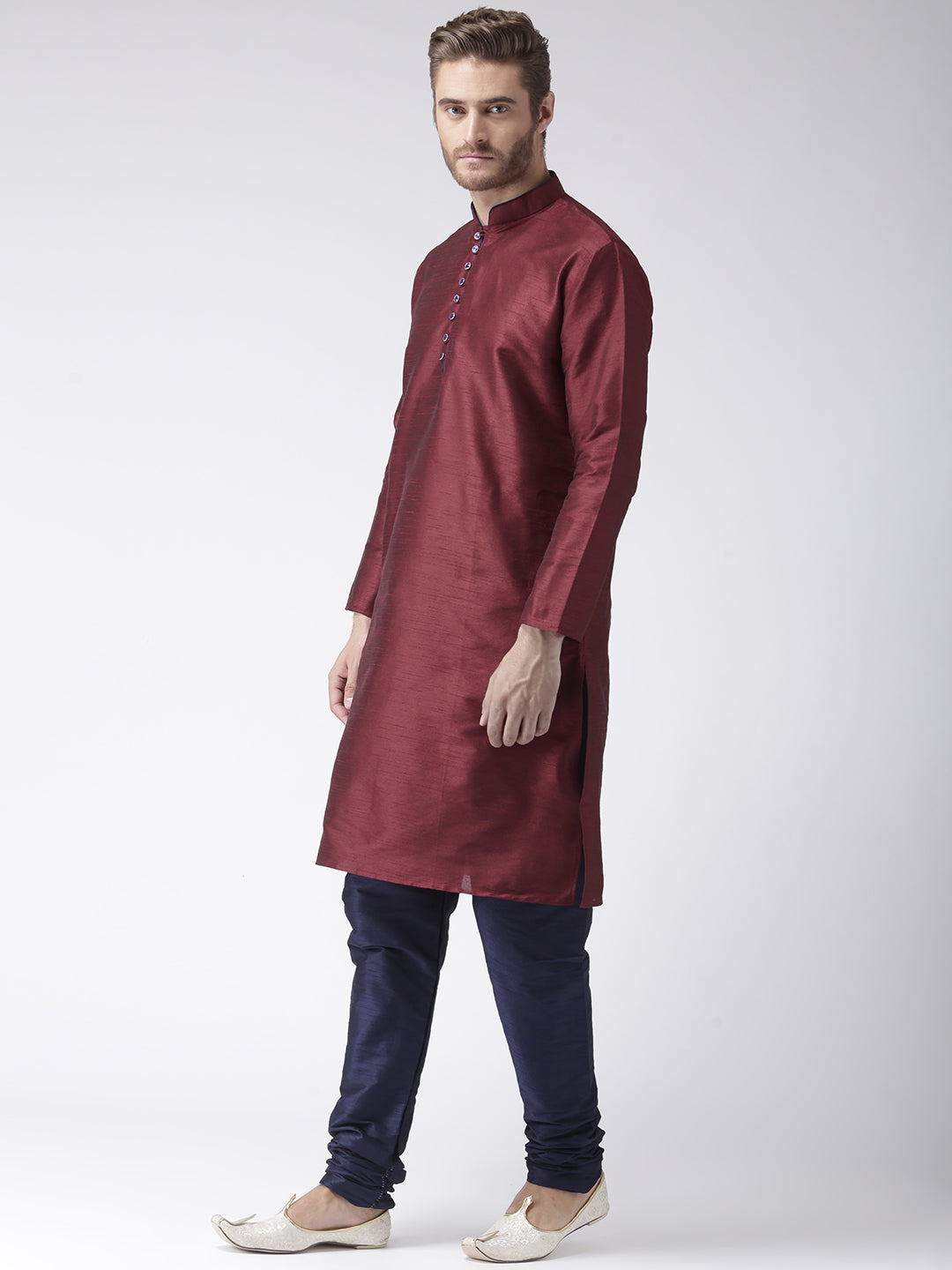 Hangup Men's Regular Solid Blend Kurta Pajama