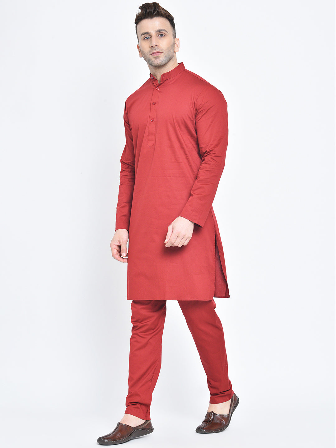 Hangup Men Regular Fit Solid PolyRayon 2Pc Kurta Pyjama Set