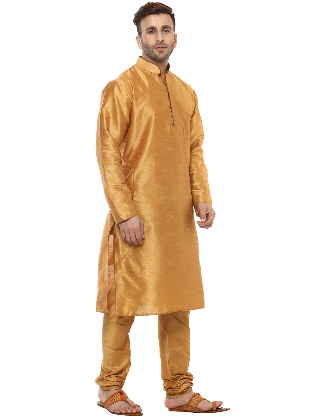 Hangup Men Partywear Yellow Kurta Pajama