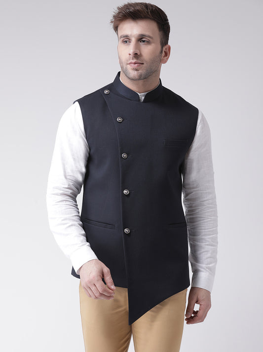 Hangup Men's Solid Blend Formal WaistCoat