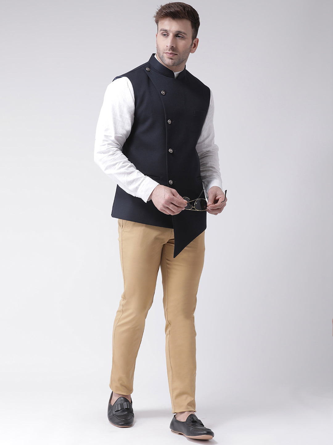 Hangup Men's Solid Blend Formal WaistCoat