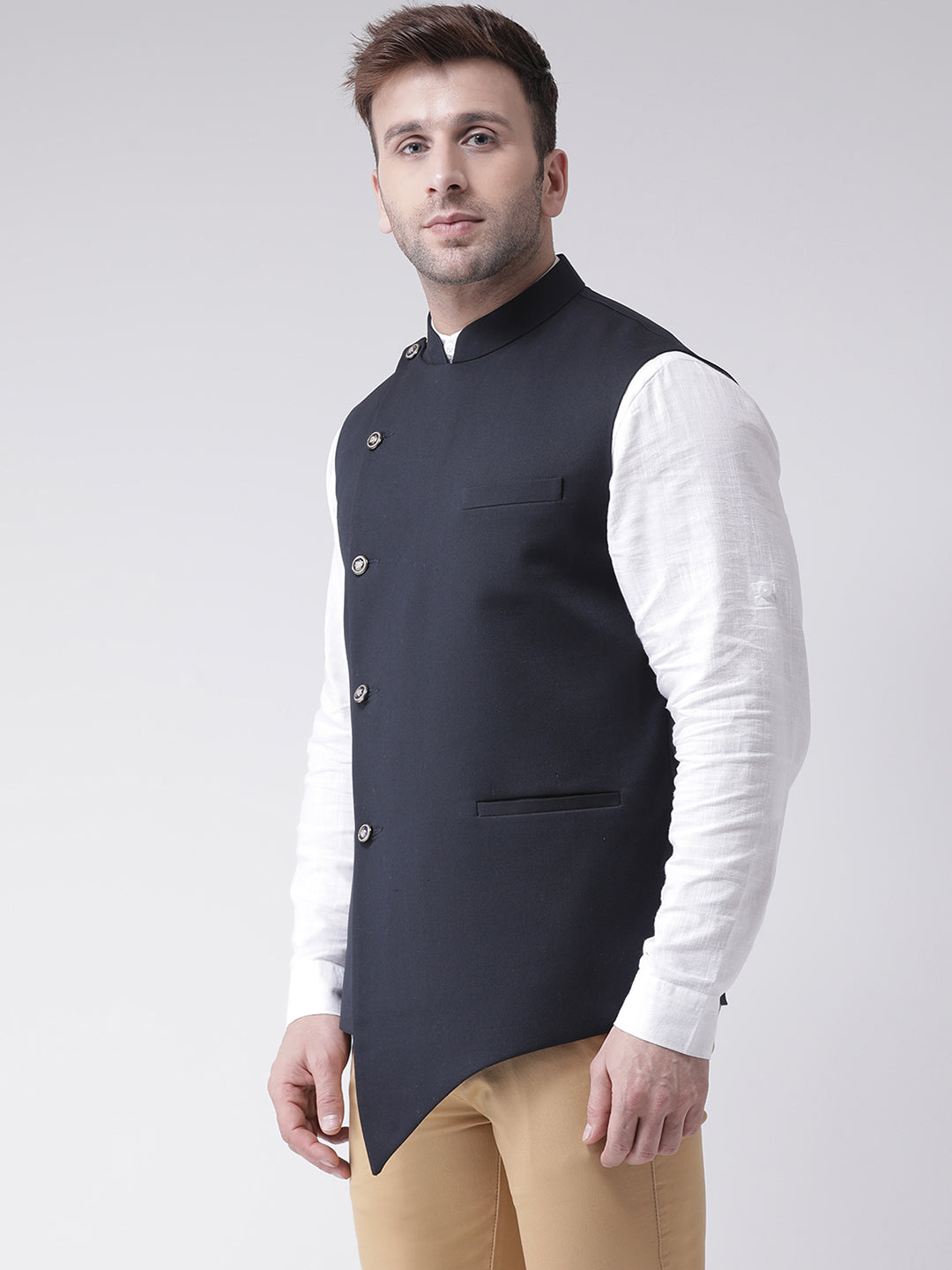 Hangup Men's Solid Blend Formal WaistCoat