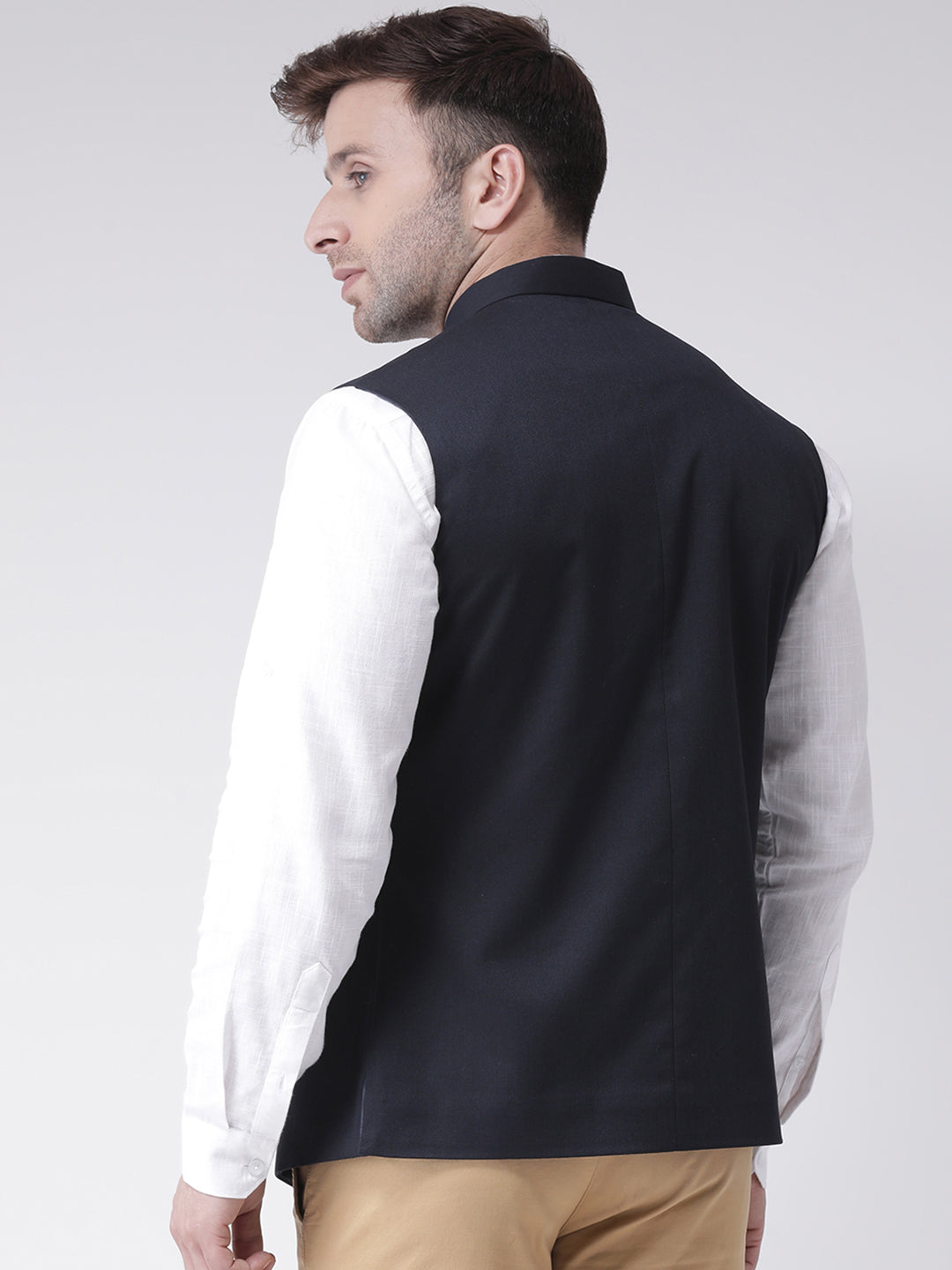 Hangup Men's Solid Blend Formal WaistCoat