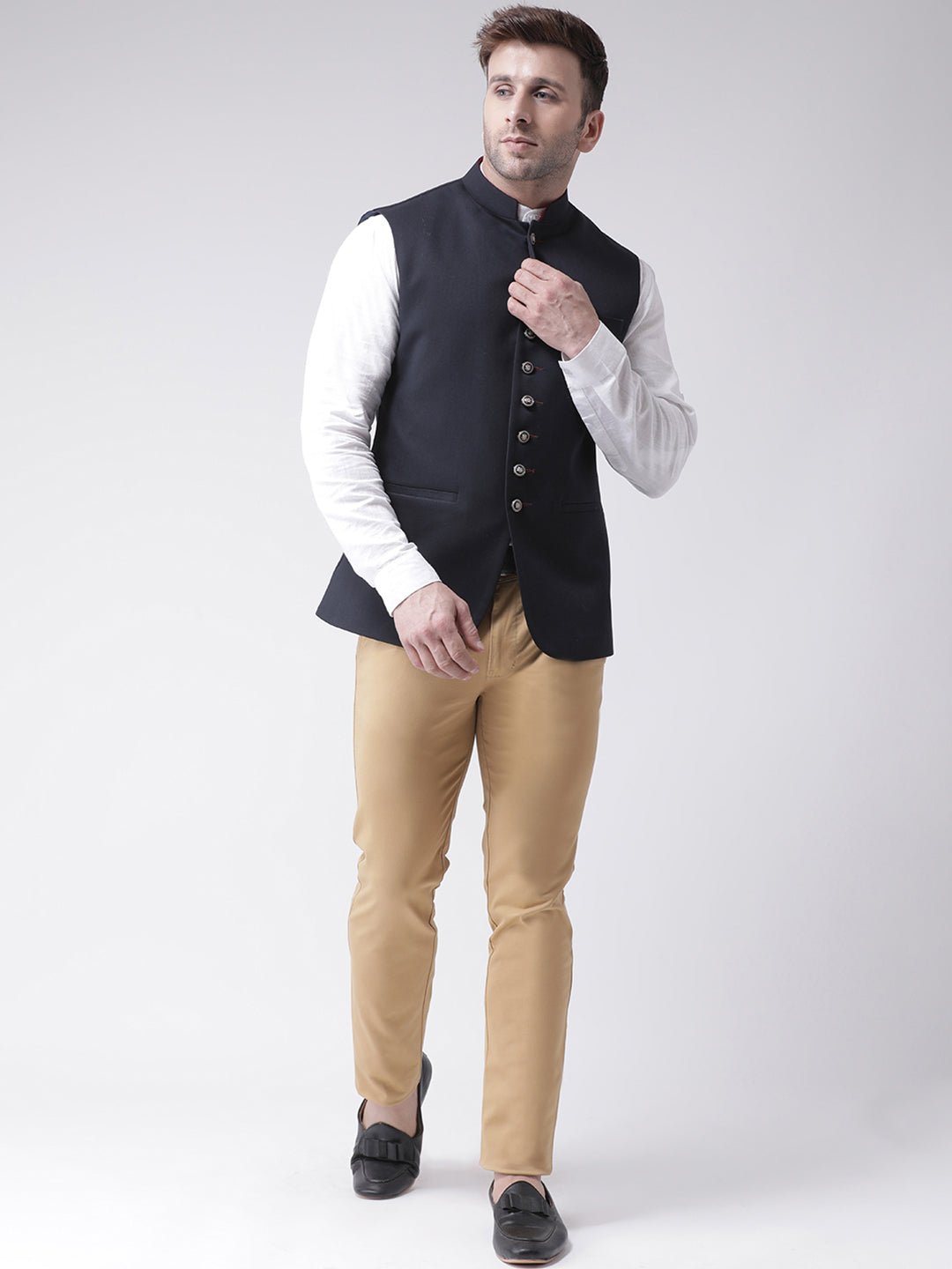 Hangup Men's Solid Blend Formal WaistCoat