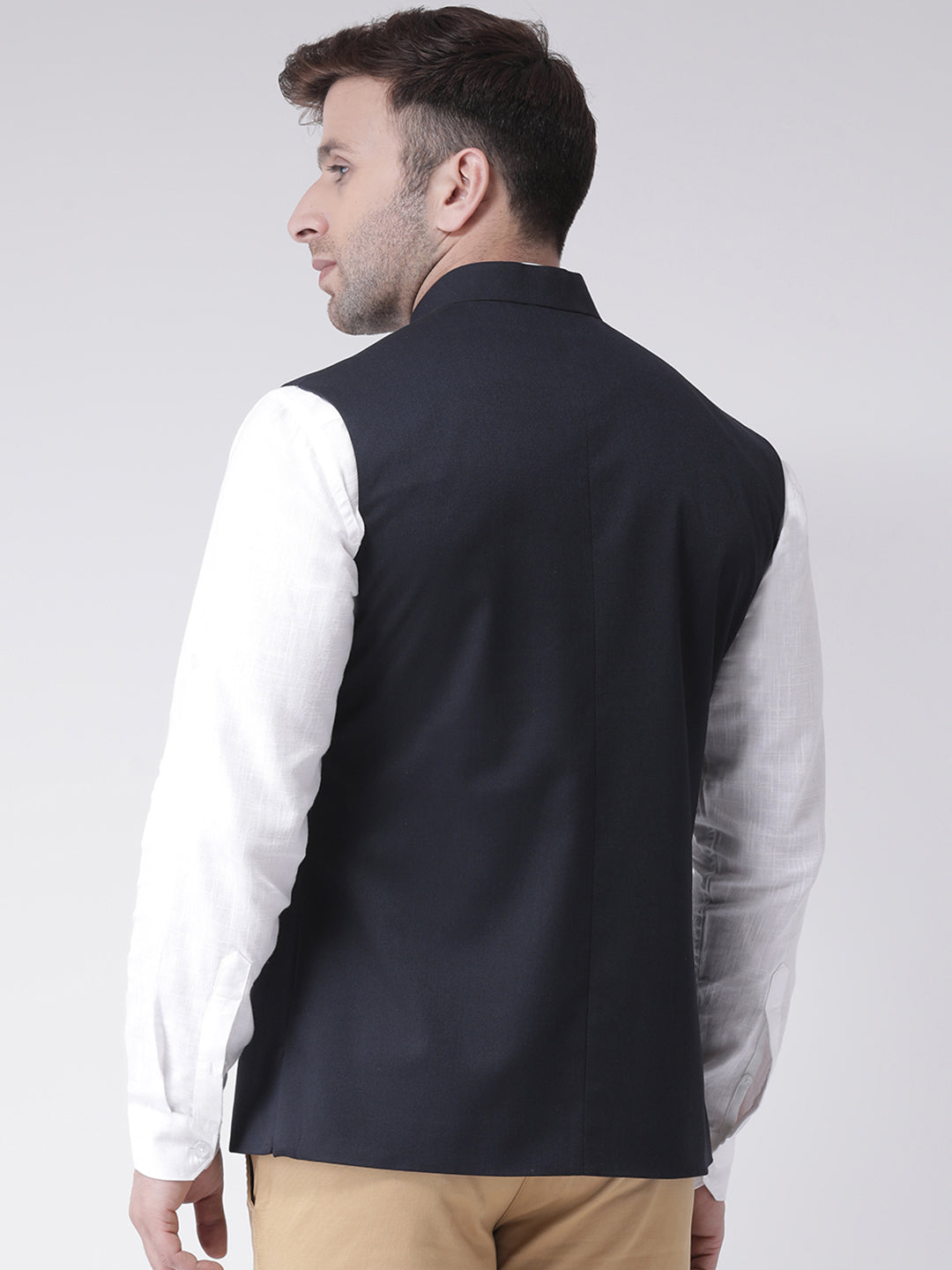 Hangup Men's Solid Blend Formal WaistCoat