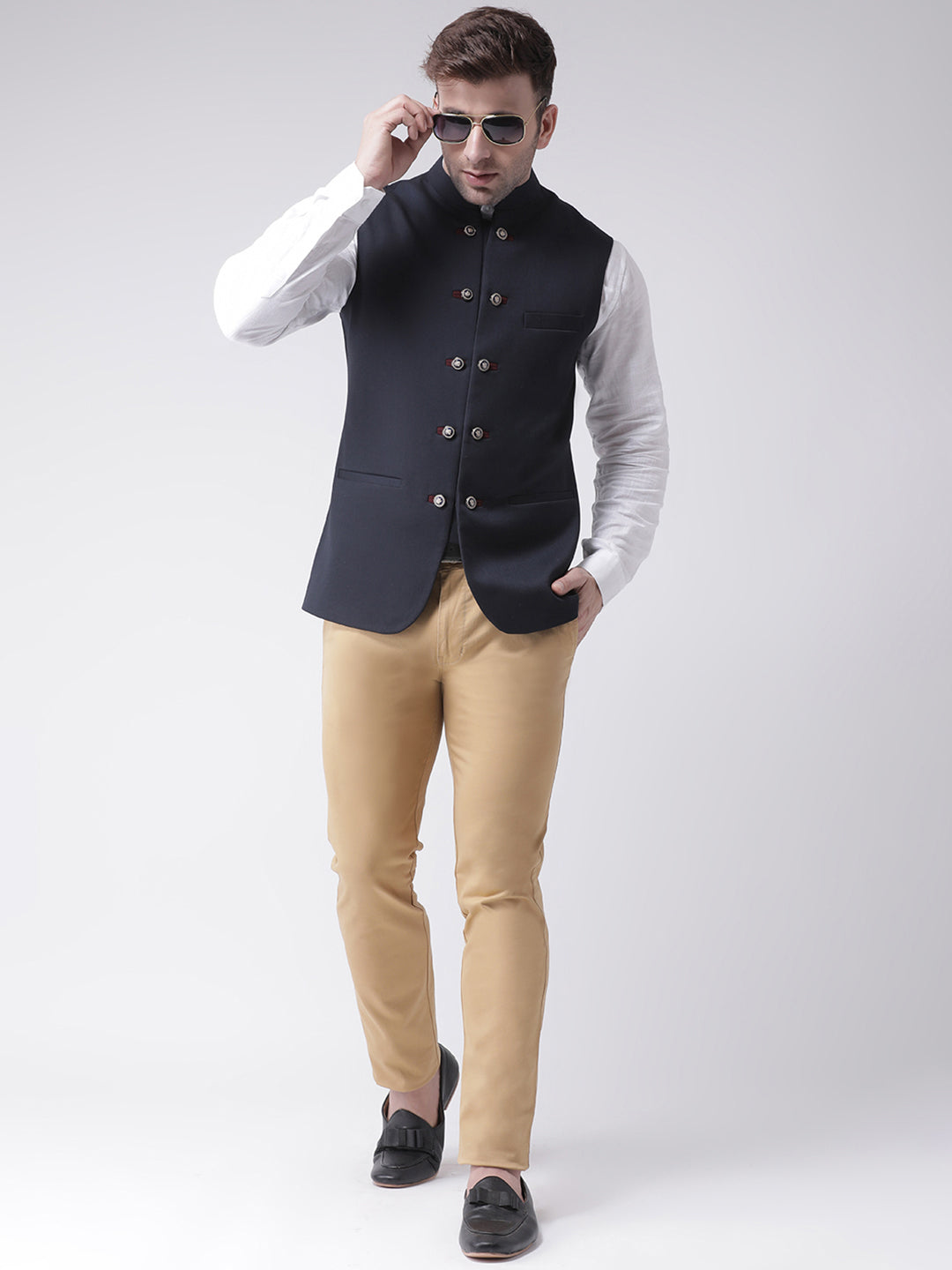 Hangup Men's Solid Blend Formal WaistCoat