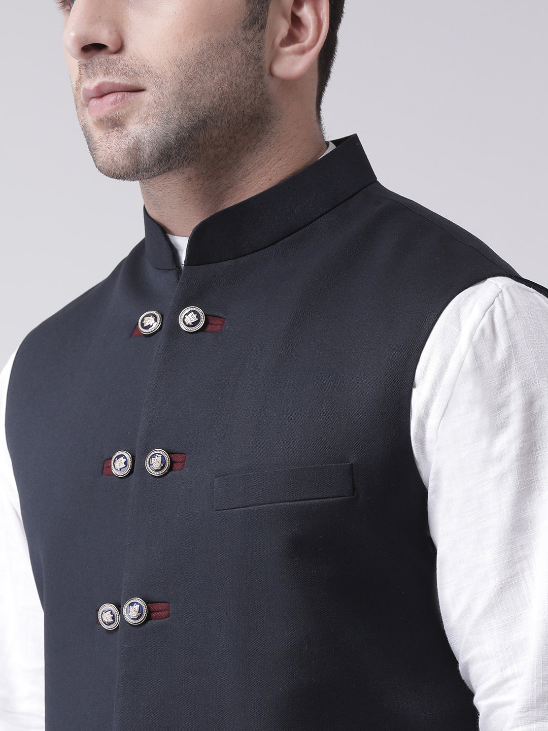 Hangup Men's Solid Blend Formal WaistCoat