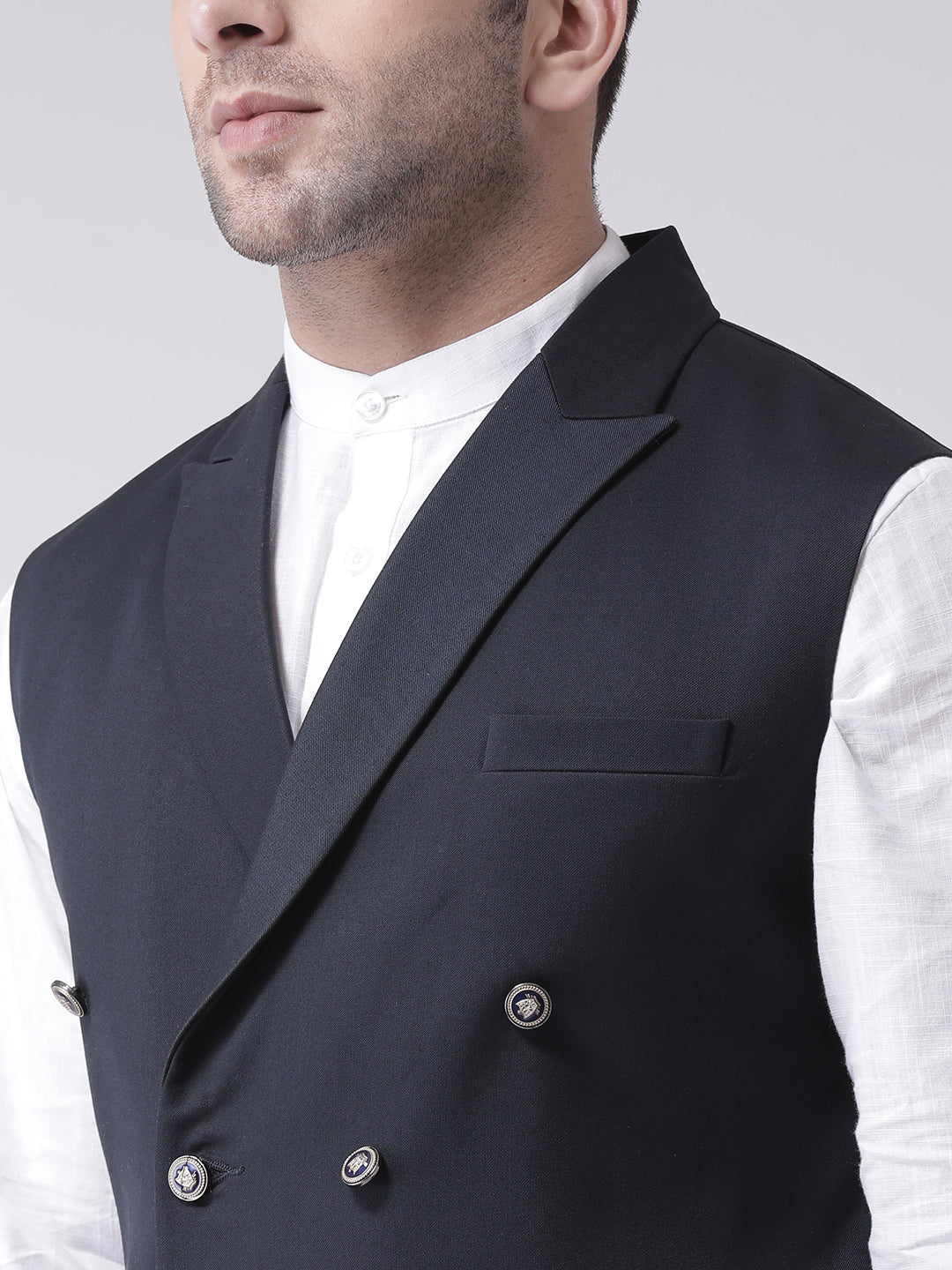 Hangup Men's Solid Blend Formal WaistCoat