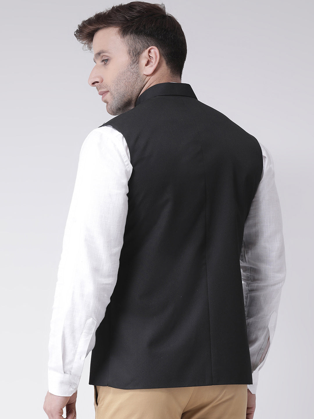 Hangup Men's Solid Blend Formal WaistCoat