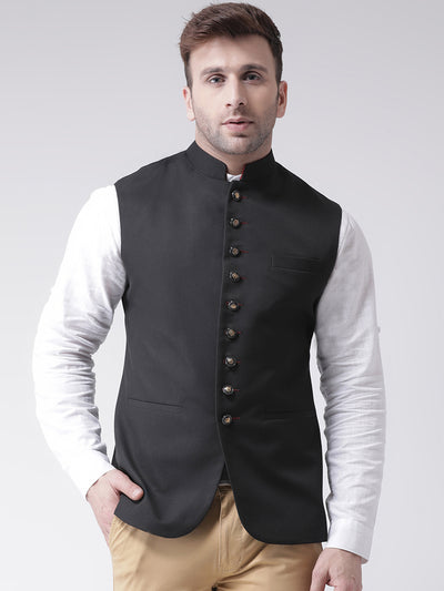 Hangup Men's Solid Blend Formal WaistCoat