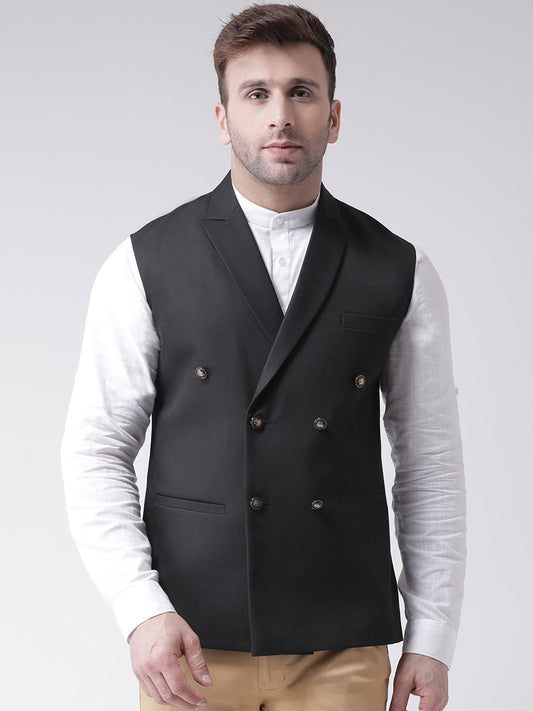 Hangup Men's Solid Blend Formal WaistCoat