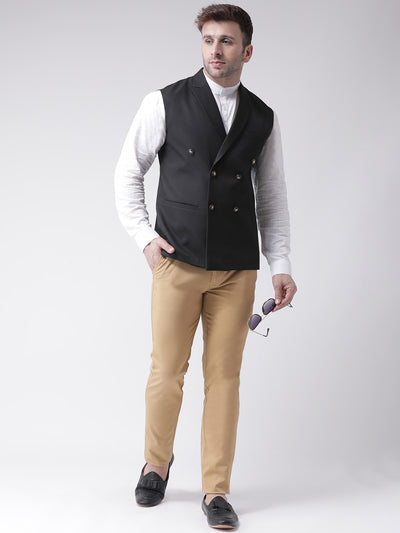 Hangup Men's Solid Blend Formal WaistCoat