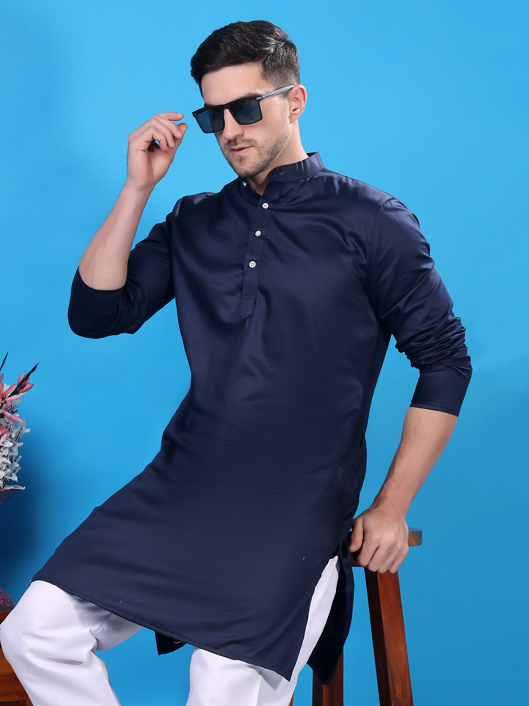 Hangup Men's  Cotton Kurta Only