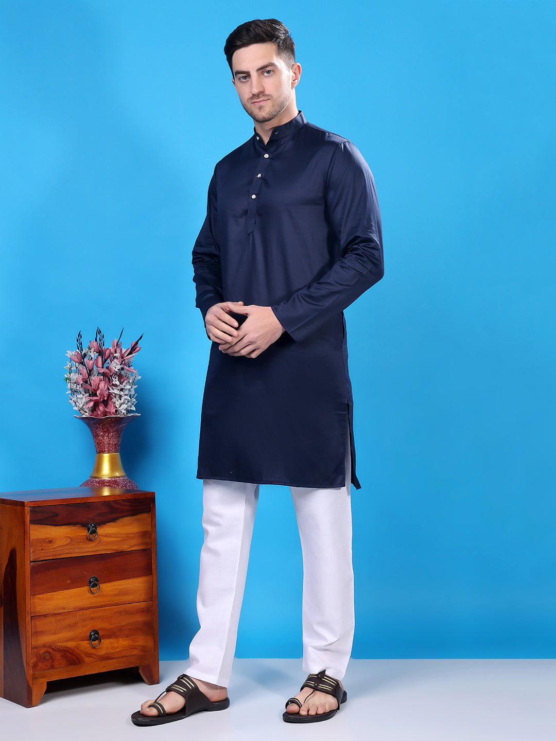 Hangup Men's  Cotton Kurta Only