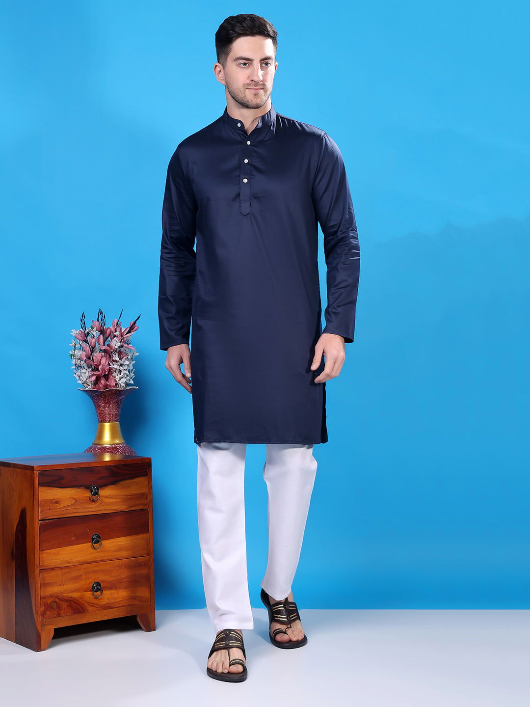 Hangup Men's  Cotton Kurta Only