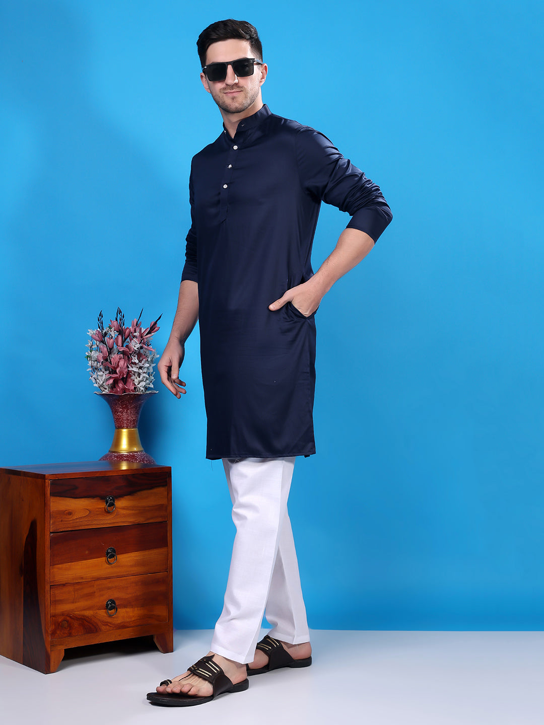 Hangup Men's  Cotton Kurta Only