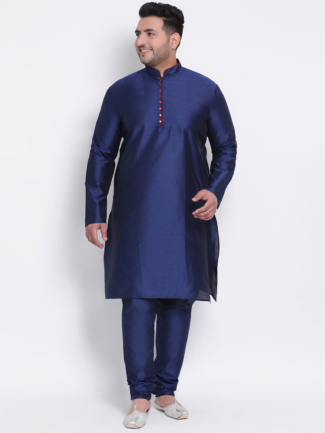 HANGUP Men Regular Fit Solid Silk Kurta Pyjama