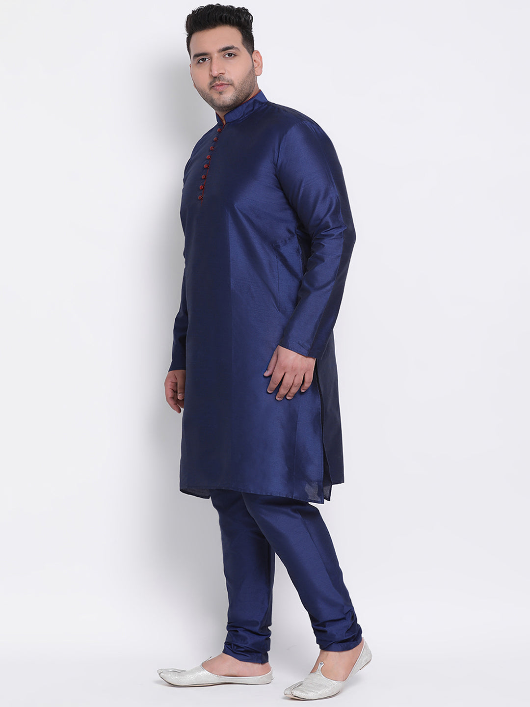 HANGUP Men Regular Fit Solid Silk Kurta Pyjama