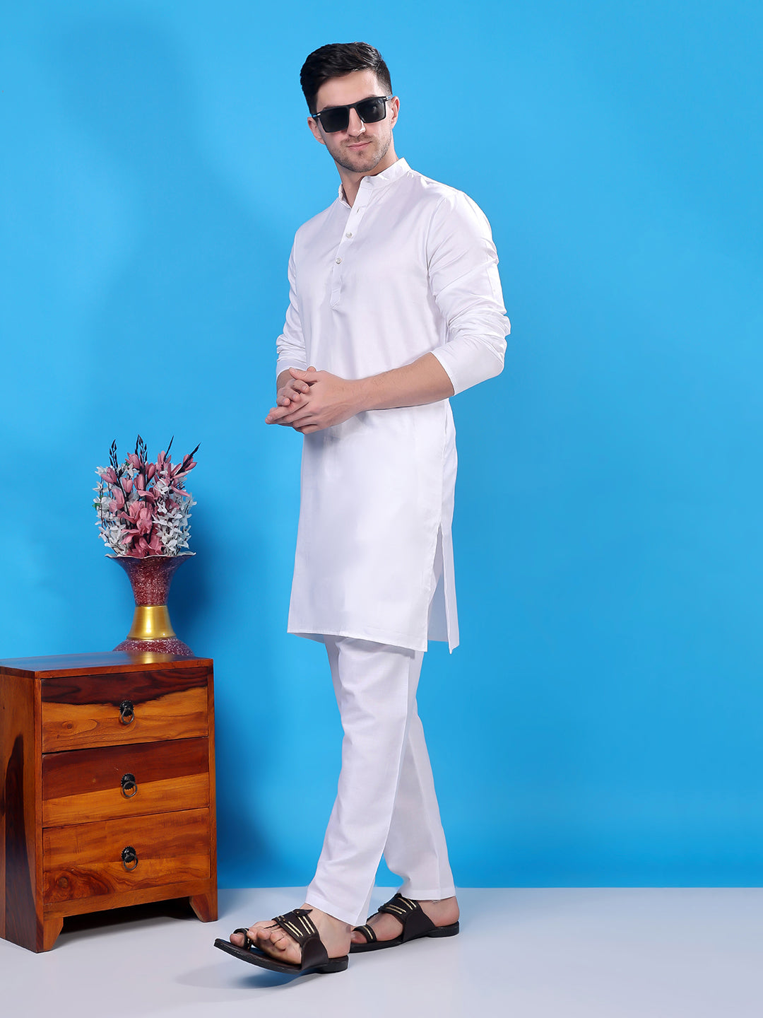 Hangup Men's  Cotton Kurta Only