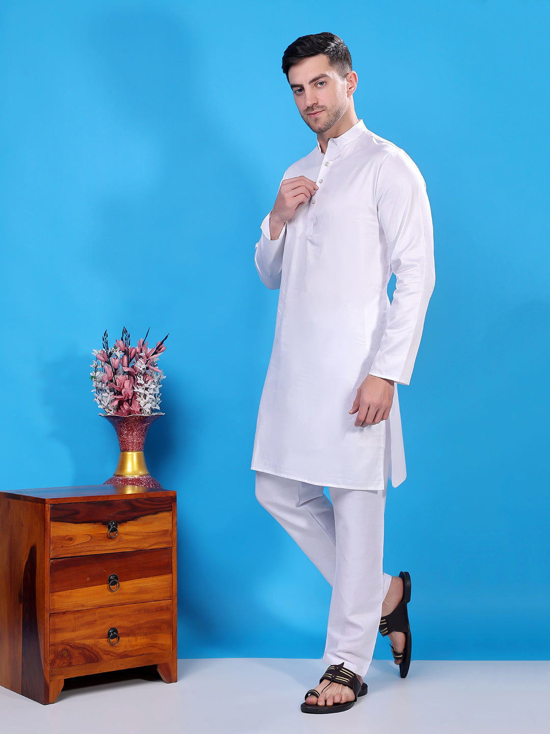 Hangup Men's  Cotton Kurta Only