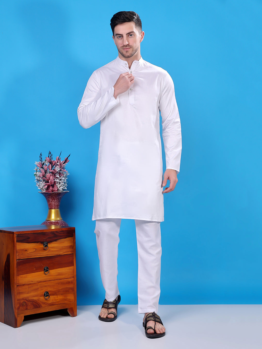 Hangup Men's  Cotton Kurta Only