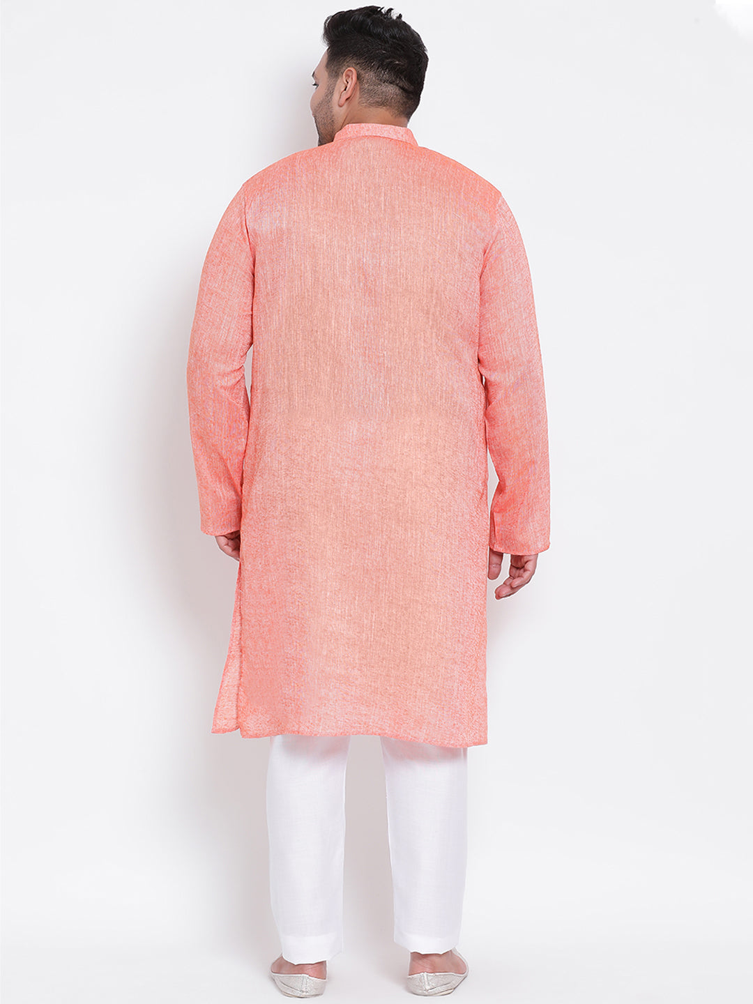 HANGUP Men Regular Fit Solid Cotton Linen Kurta Pyjama