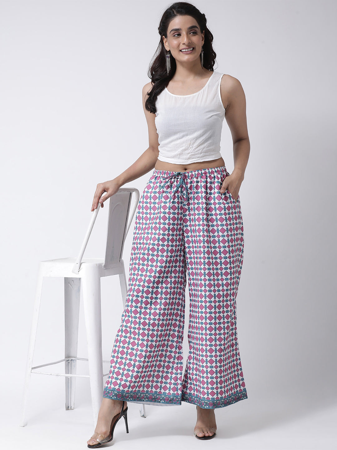 Hangup Women Printed Rayon Casual Palazzo/Pant