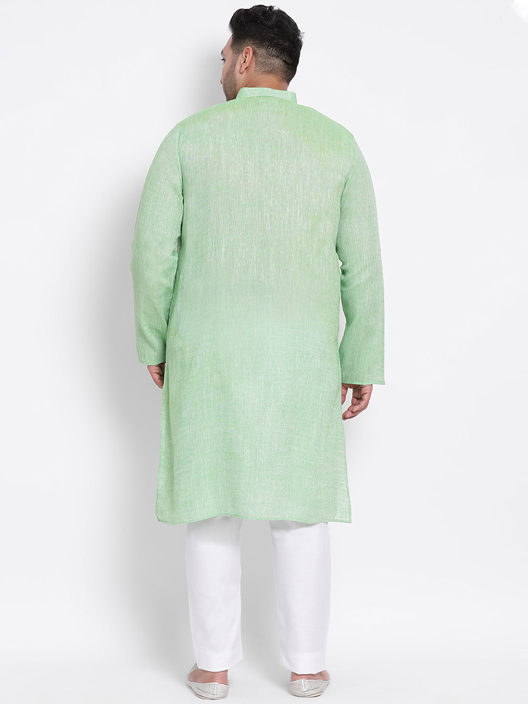 HANGUP Men Regular Fit Solid Cotton Linen Kurta Pyjama