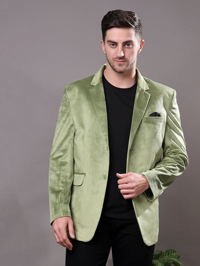 Hangup Men's Velvet 2Button Blazer