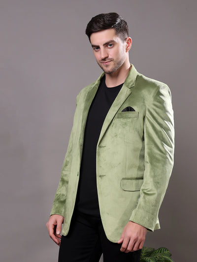 Hangup Men's Velvet 2Button Blazer