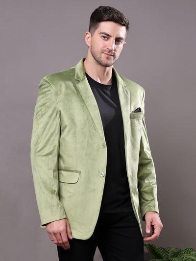 Hangup Men's Velvet 2Button Blazer