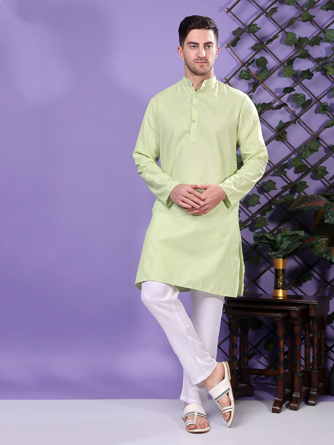 Hangup Men's  Cotton Kurta Only