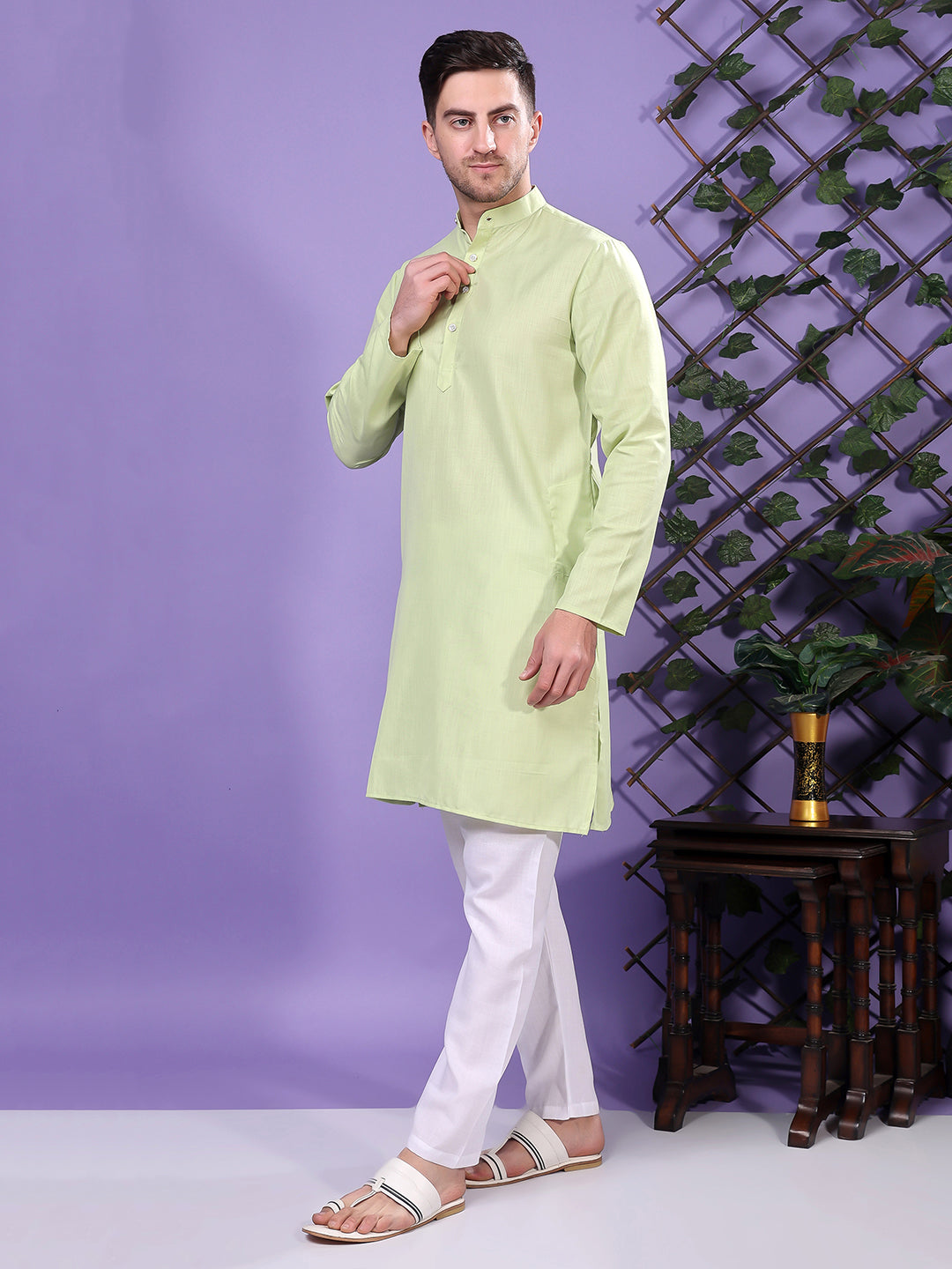 Hangup Men's  Cotton Kurta Only