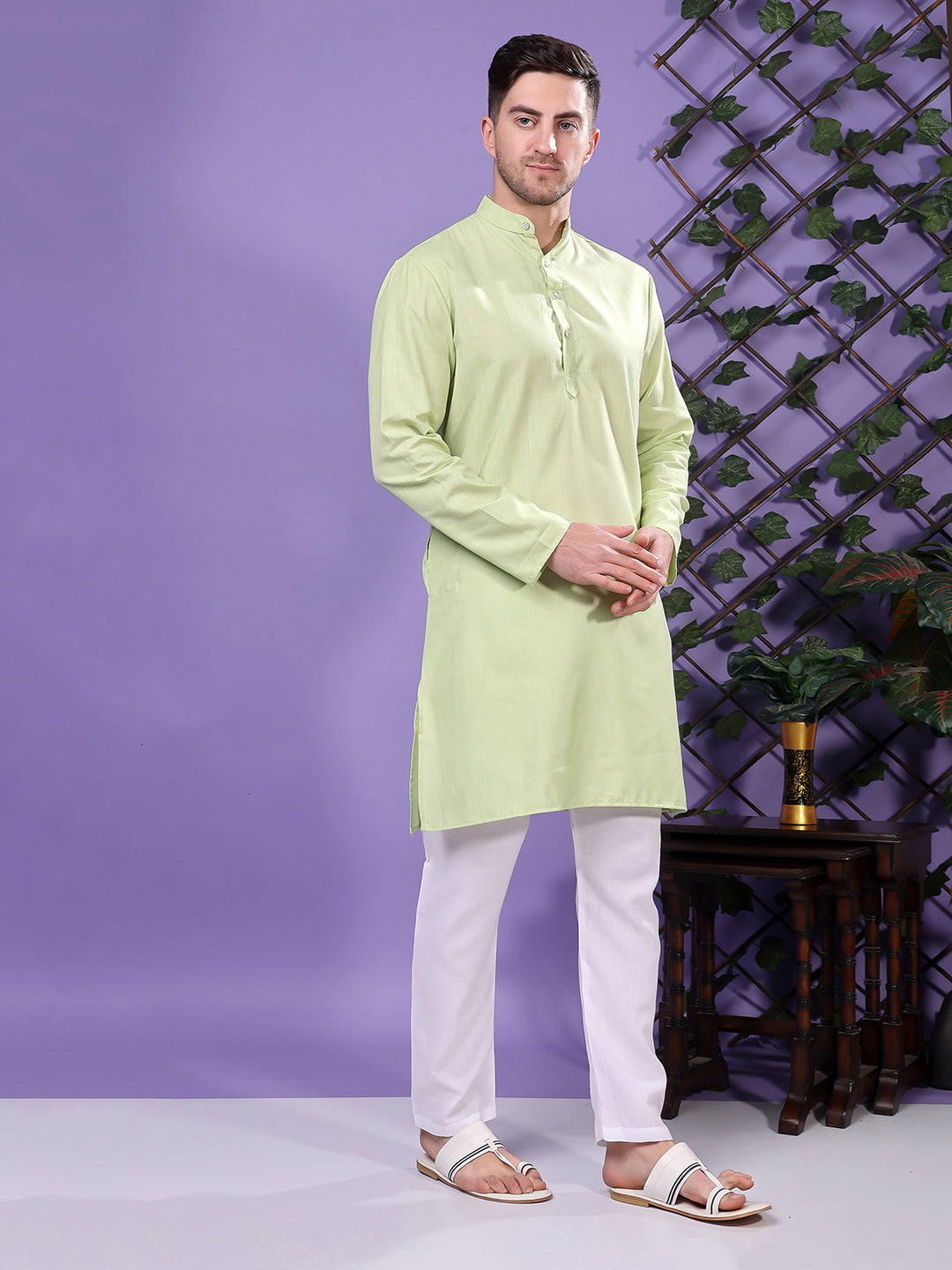 Hangup Men's  Cotton Kurta Only