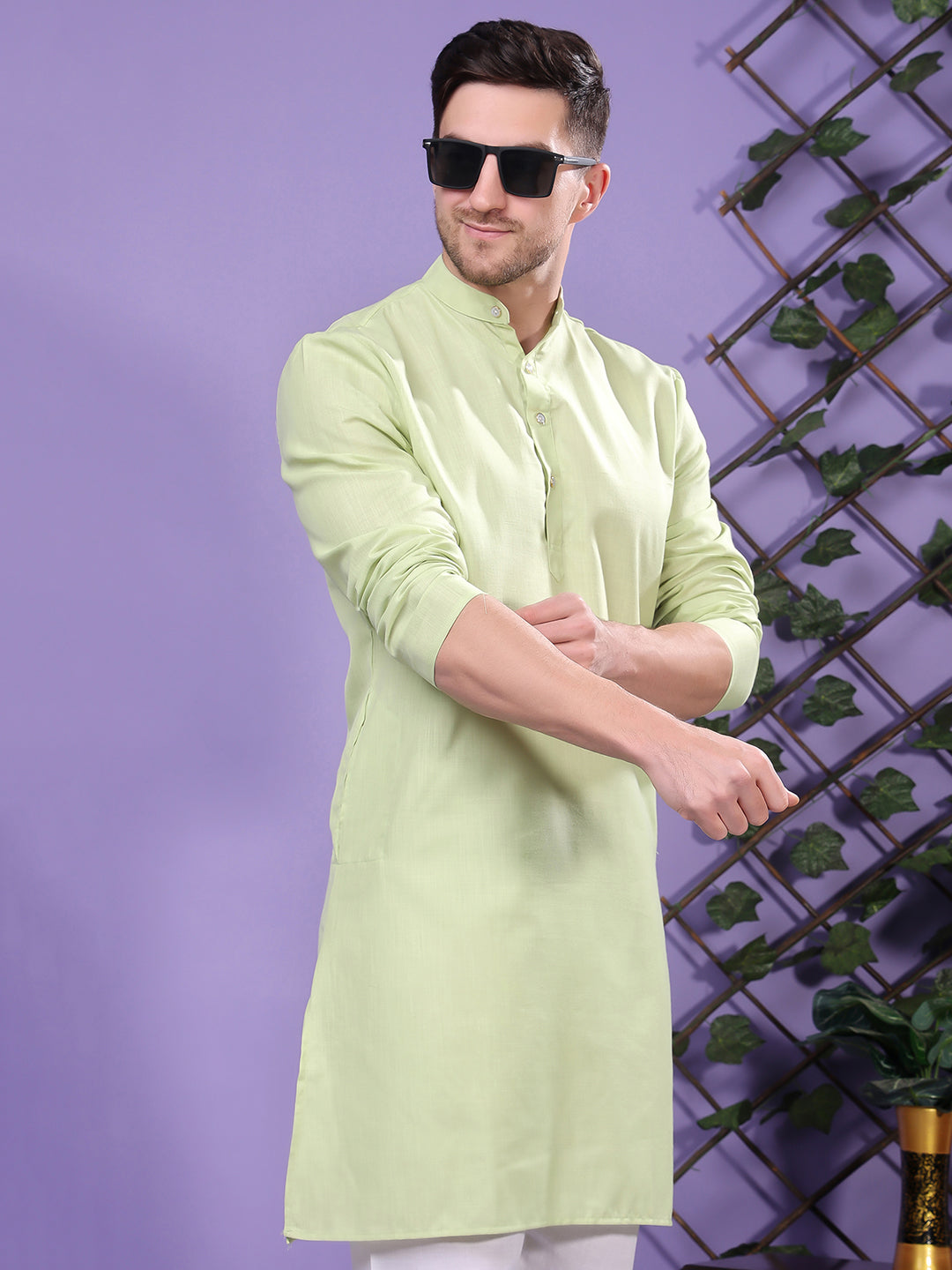 Hangup Men's  Cotton Kurta Only