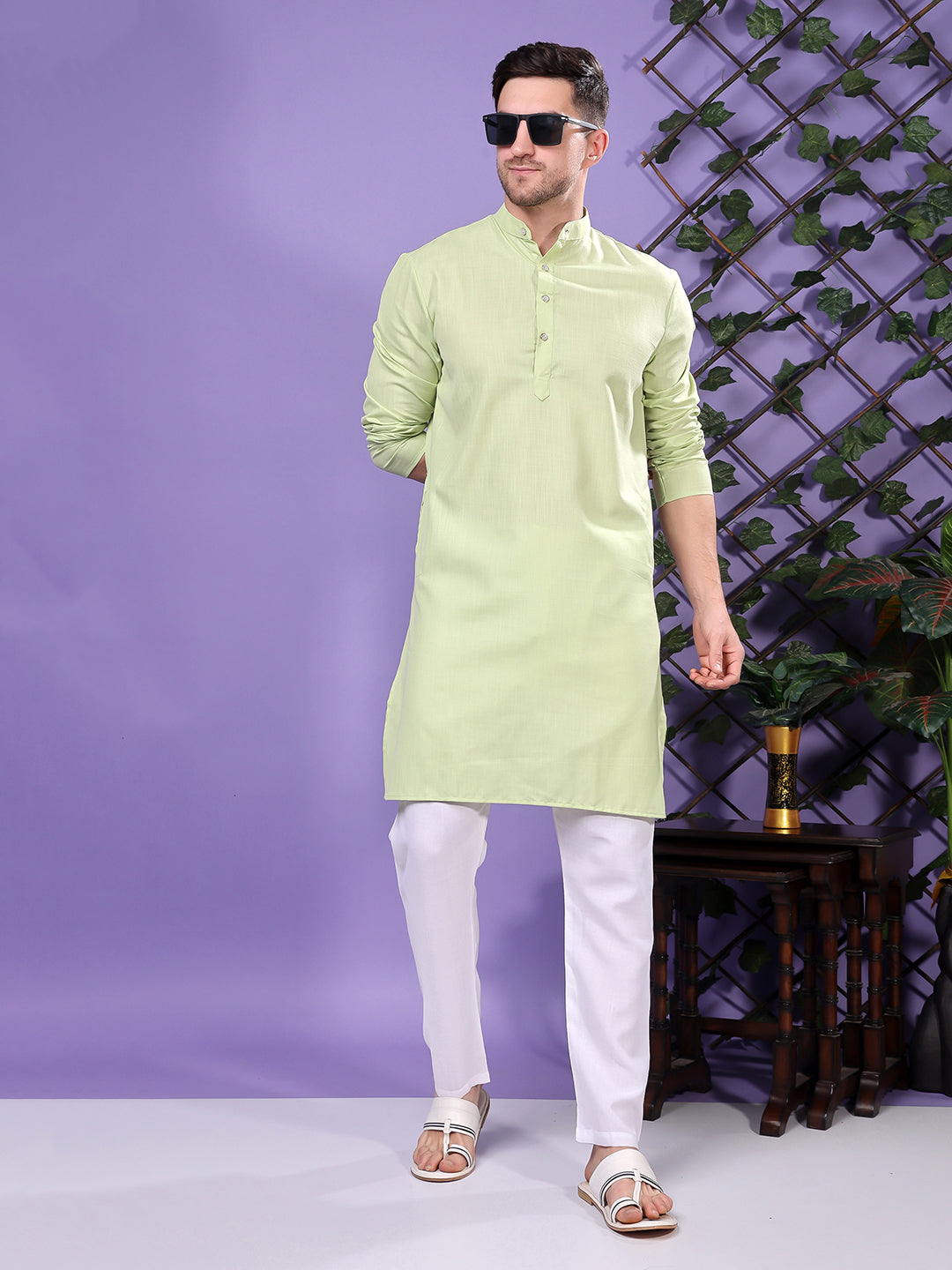 Hangup Men's  Cotton Kurta Only