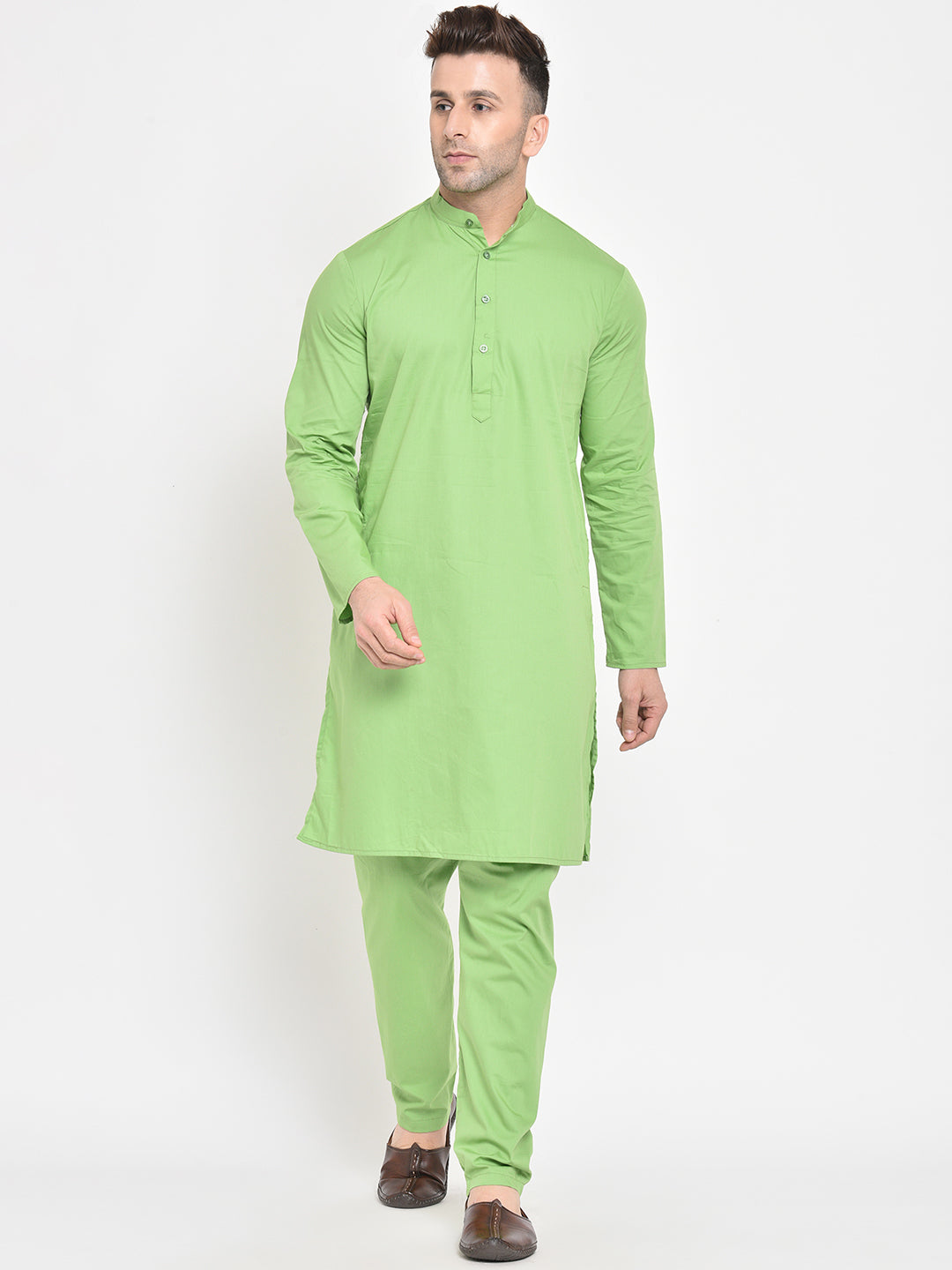 Hangup Men Regular Fit Solid PolyRayon 2Pc Kurta Pyjama Set