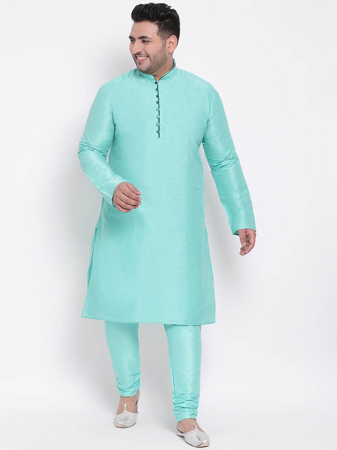 HANGUP Men Regular Fit Solid Silk Kurta Pyjama