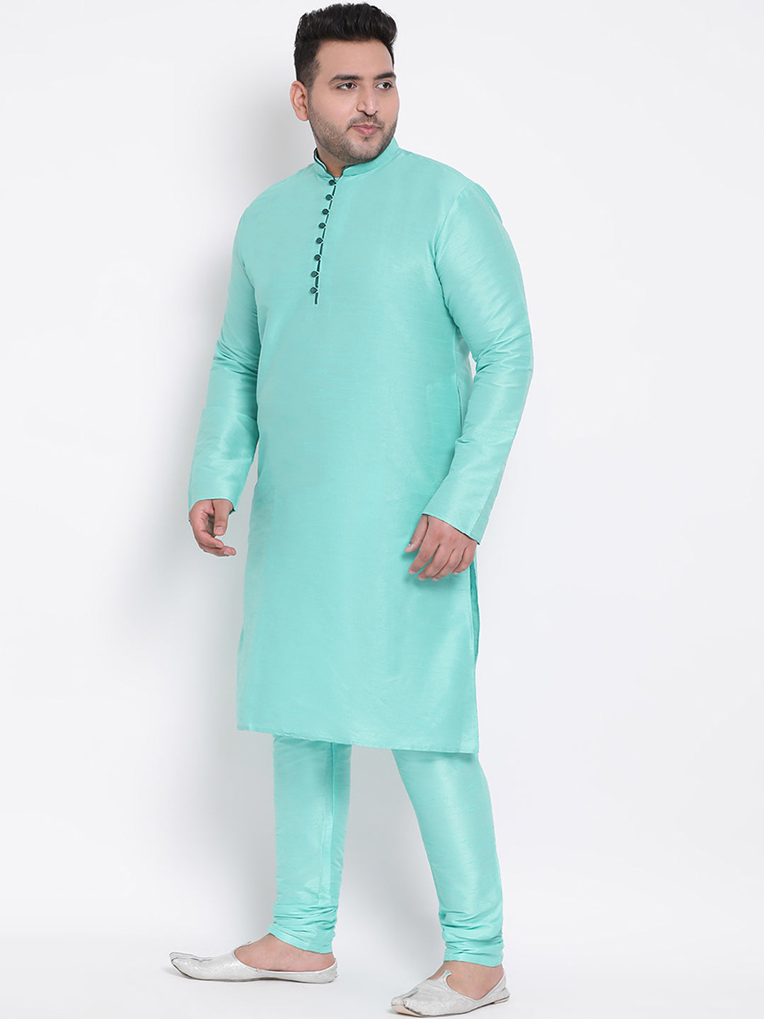 HANGUP Men Regular Fit Solid Silk Kurta Pyjama