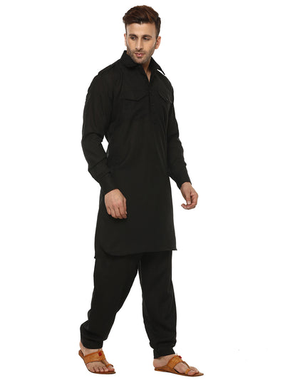 Hangup Men's Regular Fit Solid Cotton Kurta Pajama