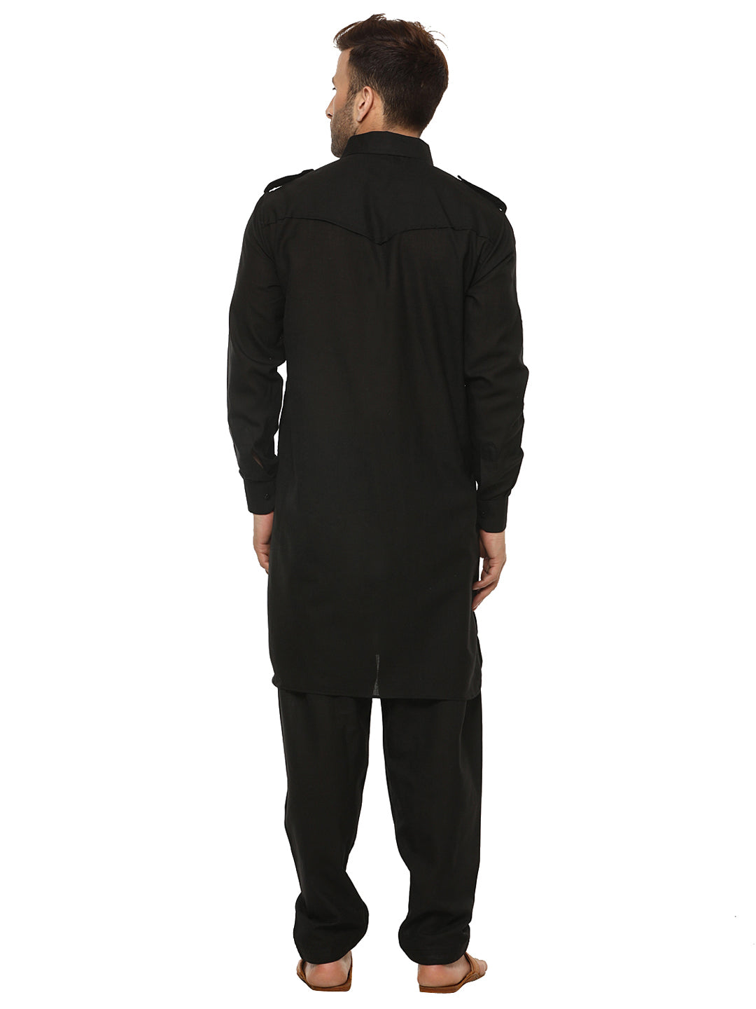 Hangup Men's Regular Fit Solid Cotton Kurta Pajama