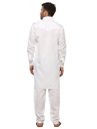 Hangup Men's Regular Fit Solid Cotton Kurta Pajama