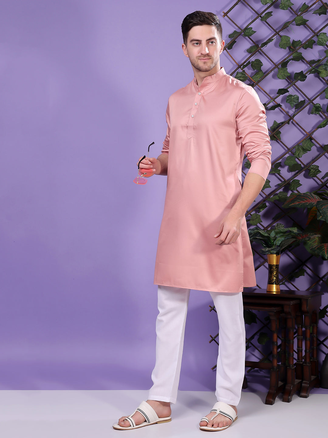 Hangup Men's  Cotton Kurta Only