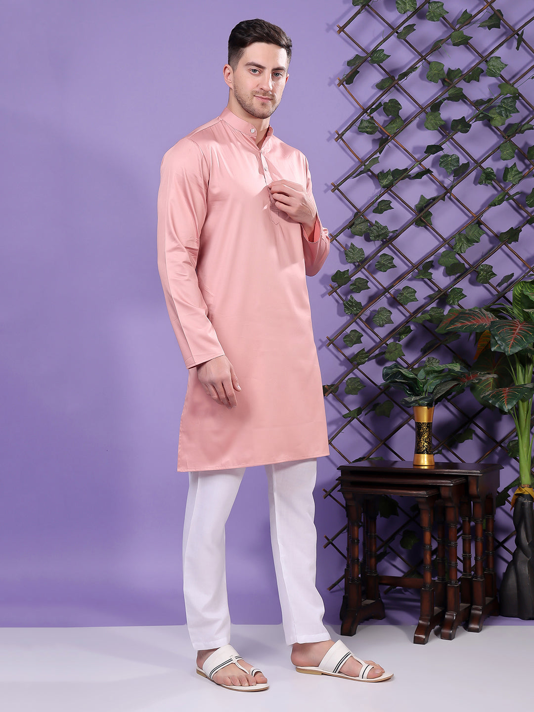 Hangup Men's  Cotton Kurta Only