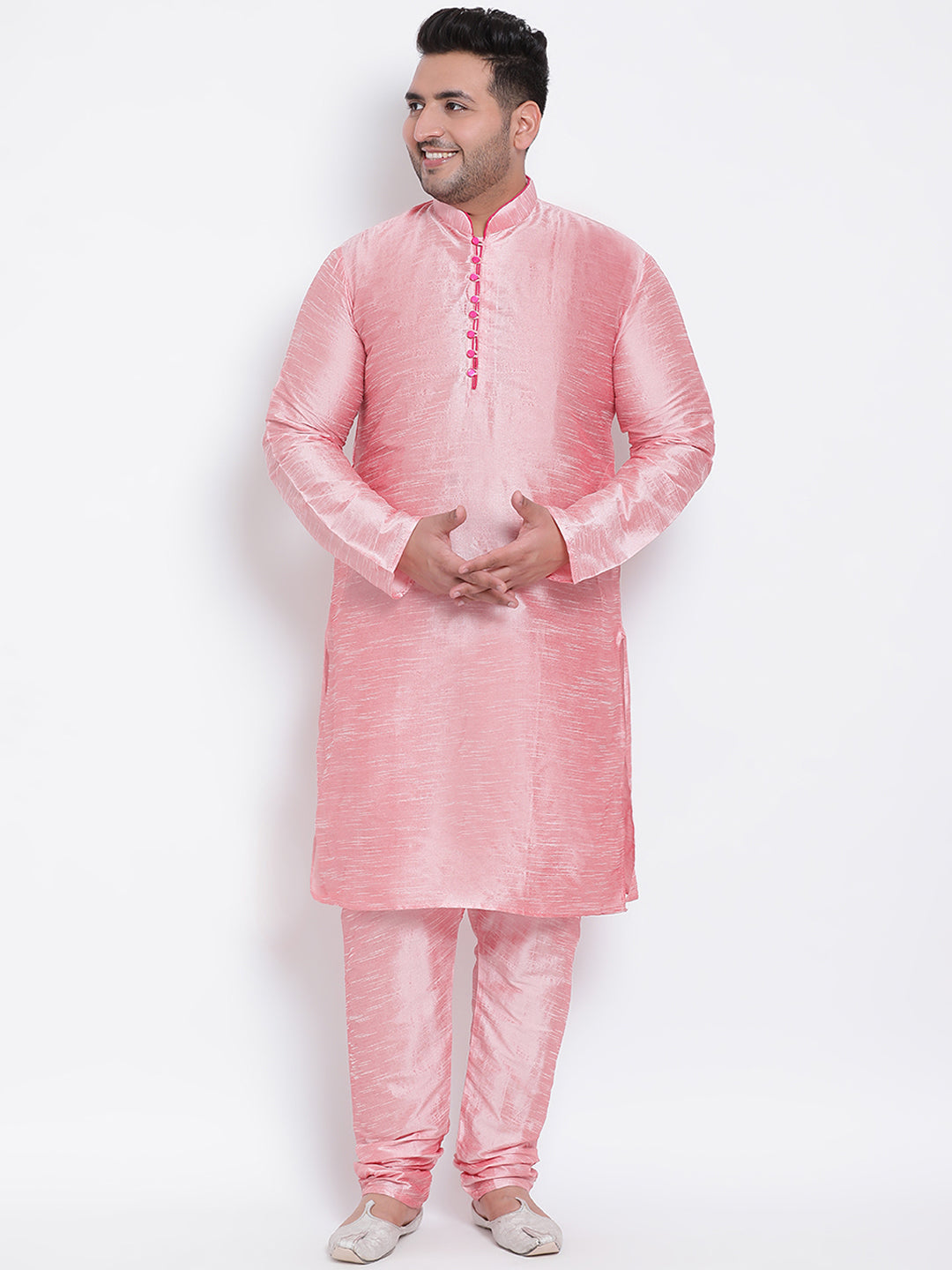 HANGUP Men Regular Fit Solid Silk Kurta Pyjama