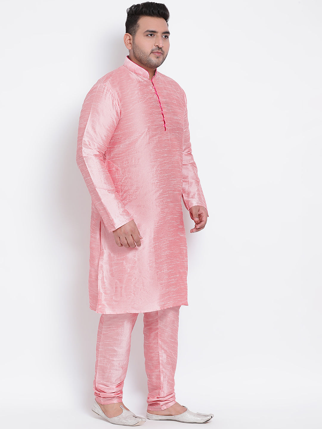 HANGUP Men Regular Fit Solid Silk Kurta Pyjama