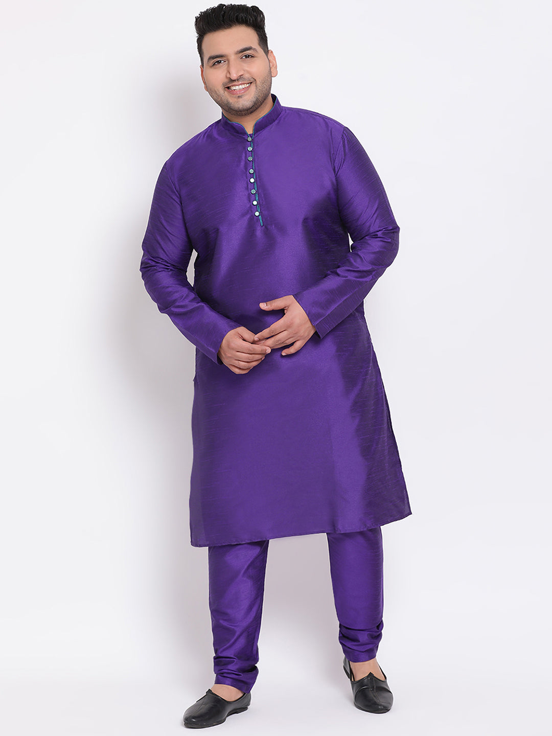 HANGUP Men Regular Fit Solid Silk Kurta Pyjama