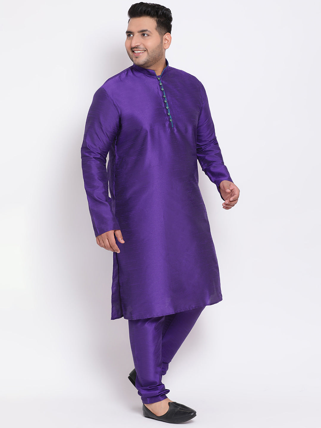 HANGUP Men Regular Fit Solid Silk Kurta Pyjama