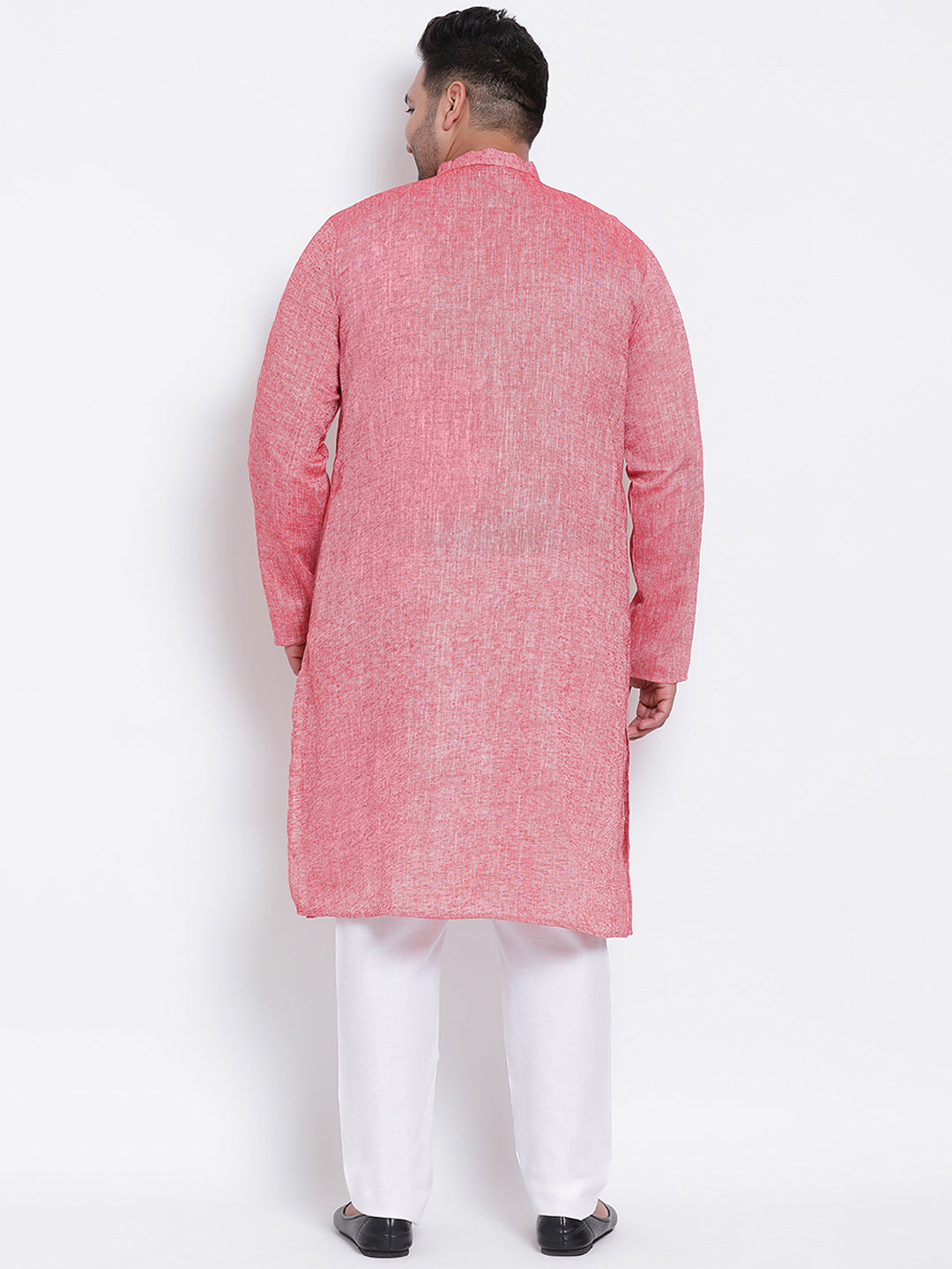 HANGUP Men Regular Fit Solid Cotton Linen Kurta Pyjama