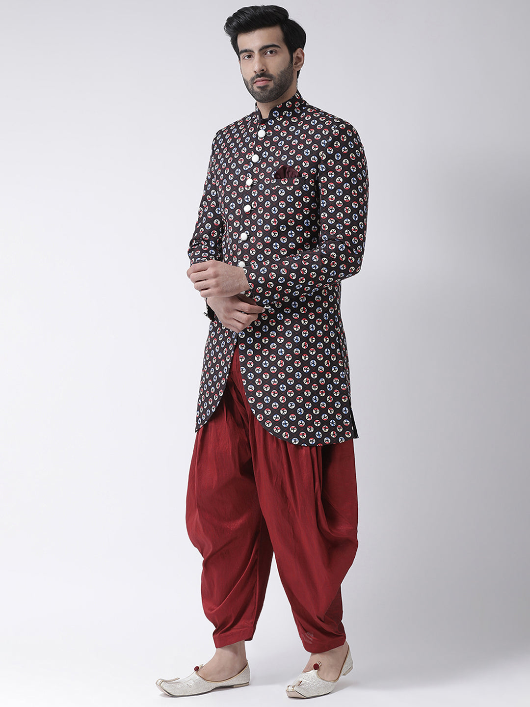 Hangup Men's Ethnic Partywear Sherwani Set